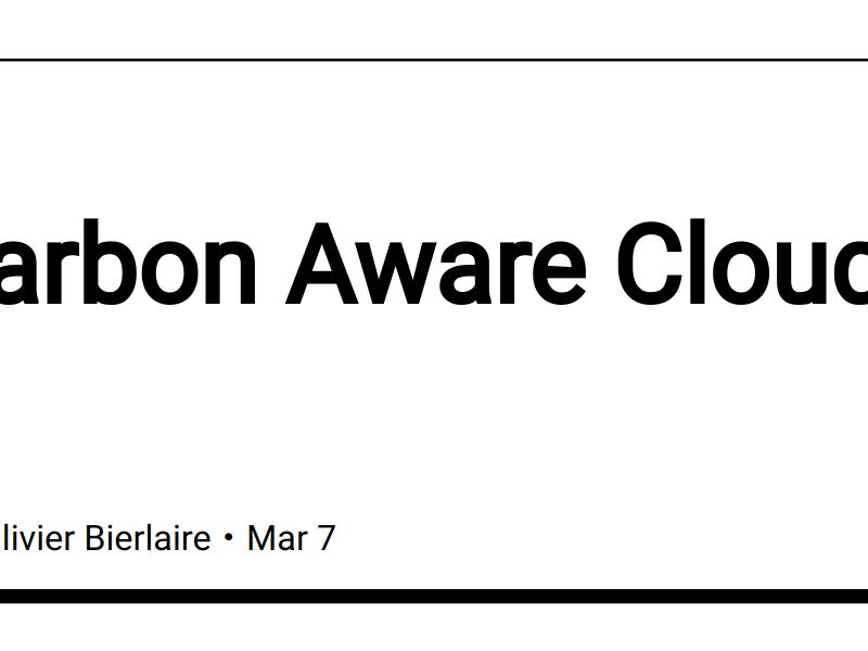 Carbon Aware Cloud