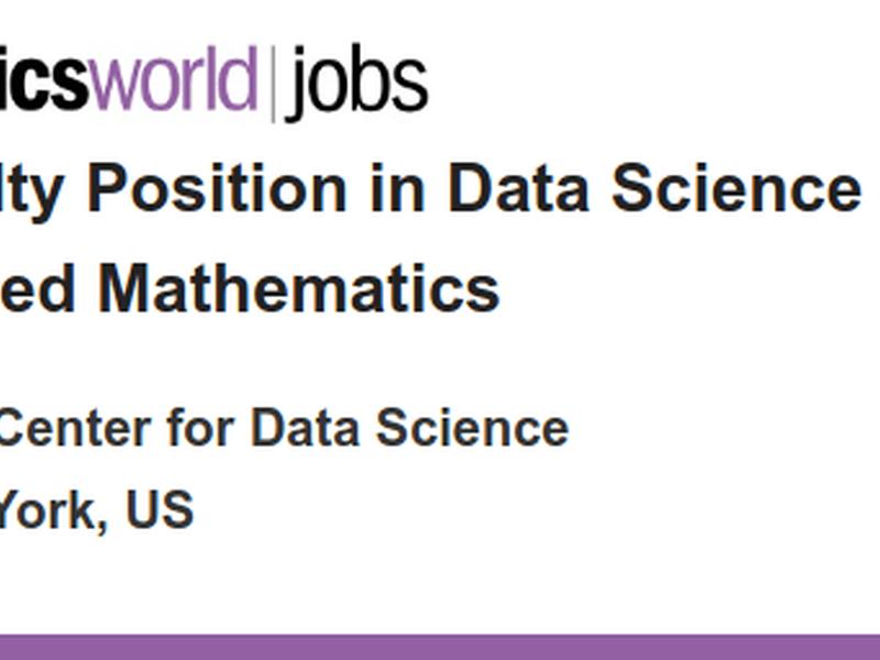 Faculty Position In Data Science And Applied Mathematics